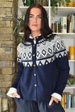 Fair Isle Cardigan Navy 